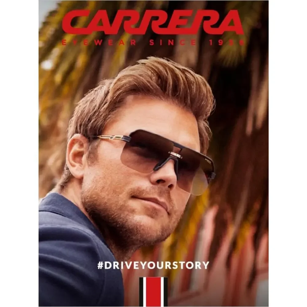 NEW!!! Carrera 1066/S KB7FQ Men's Shield Sunglasses in Brown and Gold Authentic